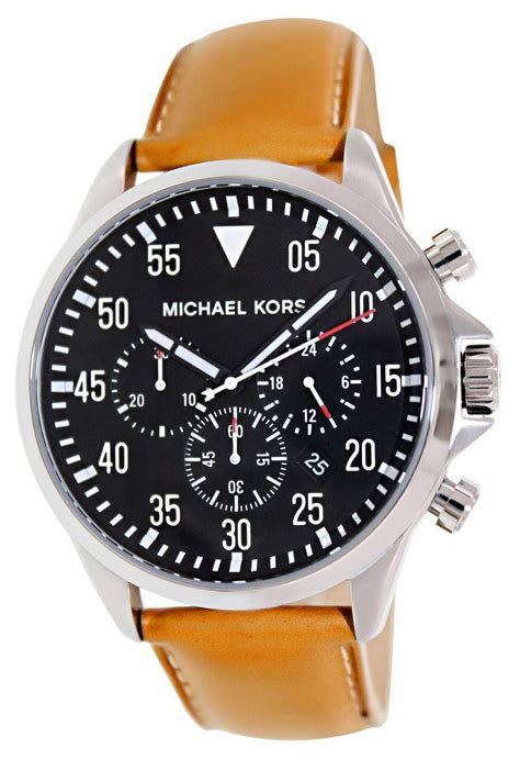 michael kors watch men's stainless steel|Michael Kors black chronograph watch.